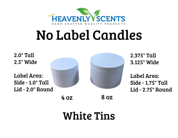 8 oz White Tin Soy Candles -12 Pack