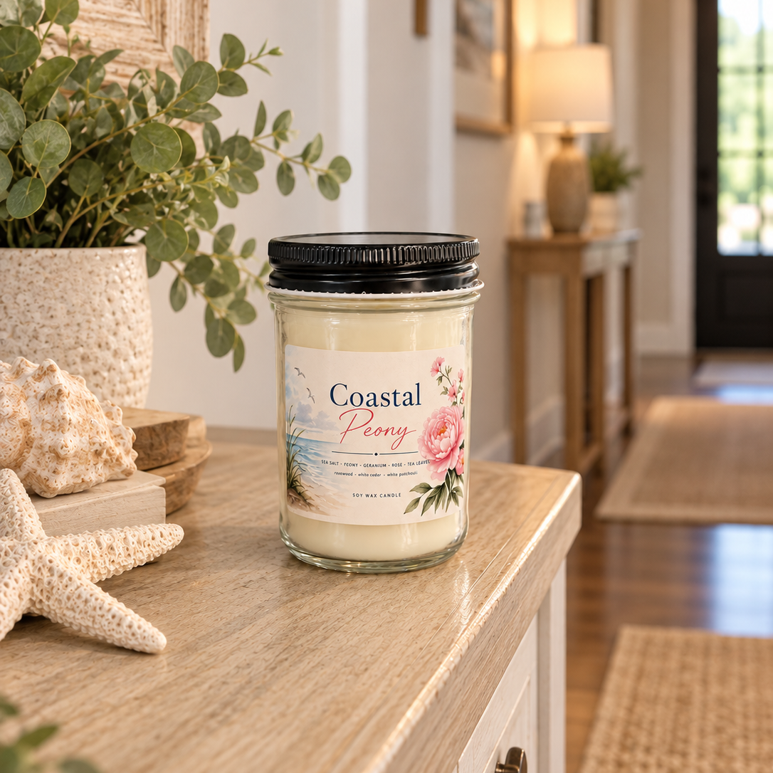 Coastal Peony Candle