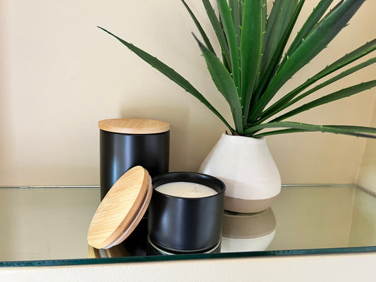 Black Ceramic, Double Wicked Soy Candle