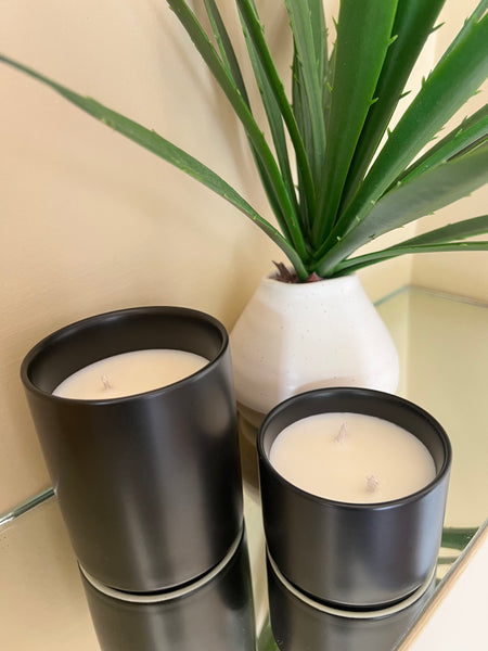 Black Ceramic, Double Wicked Soy Candle
