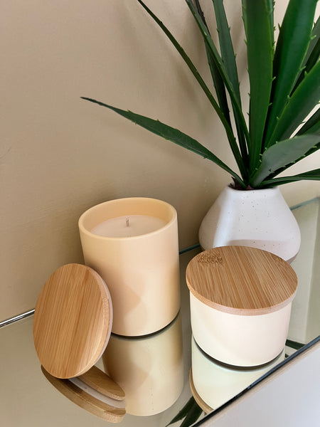 Buttercream Ceramic, Double Wicked Soy Candle