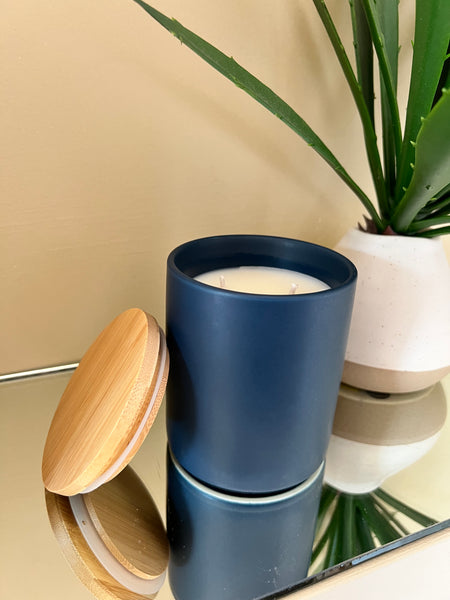 Blue Ceramic, Double Wicked Soy Candle