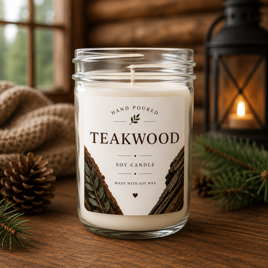 mahogany teakwood candle