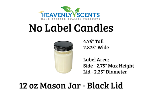 12 oz Mason Jar Soy Candles - Black Lid - Single