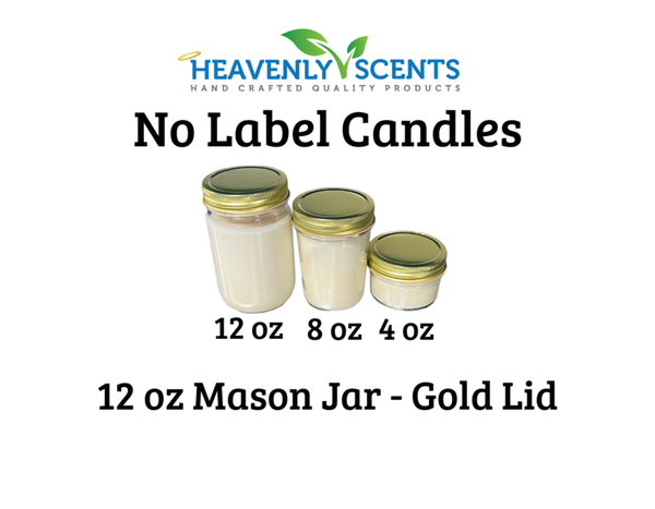 12 oz Mason Jar Soy Candles - Gold Lid - Single