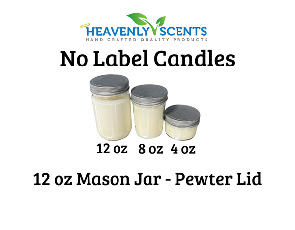 12 oz Mason Jar Soy Candles - Pewter Lid - Single