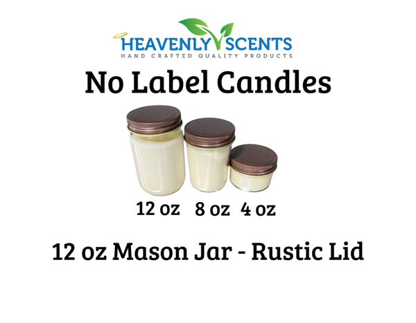 12 oz Mason Jar Soy Candles - Rustic Lid - Single