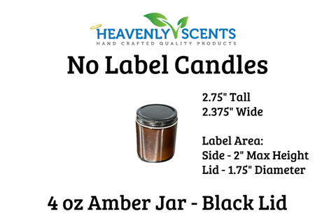 4 oz Amber Jar Soy Candles - Black Lid - Single