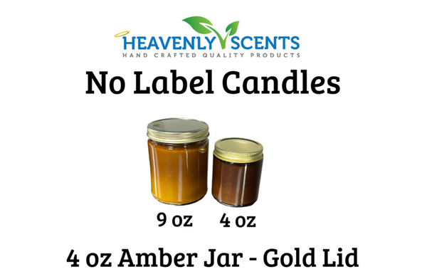 4 oz Amber Jar Soy Candles - Gold Lid - Single