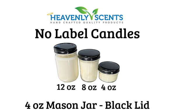 4 oz Mason Jar Soy Candles - Black Lid - Single