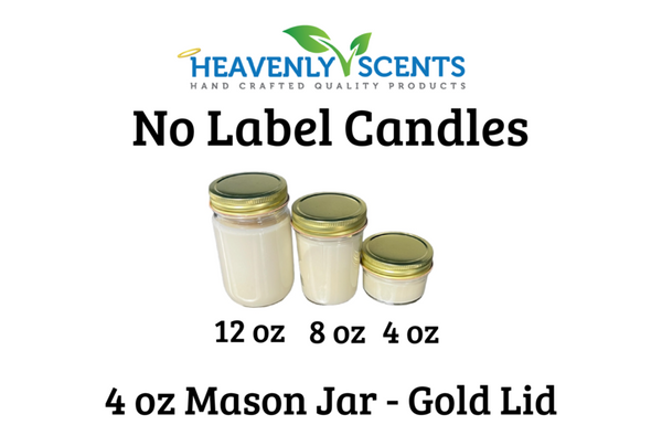 4 oz Mason Jar Soy Candles - Gold Lid - Single