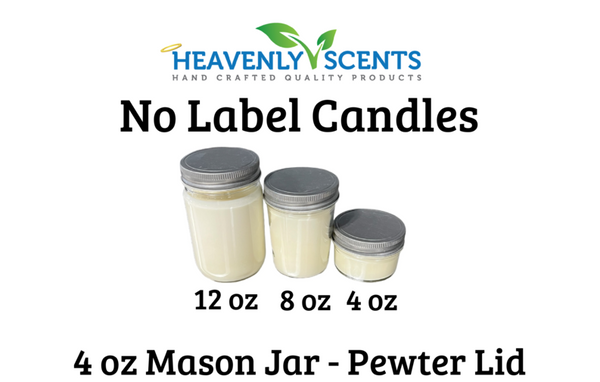 4 oz Mason Jar Soy Candles - Pewter Lid - Single