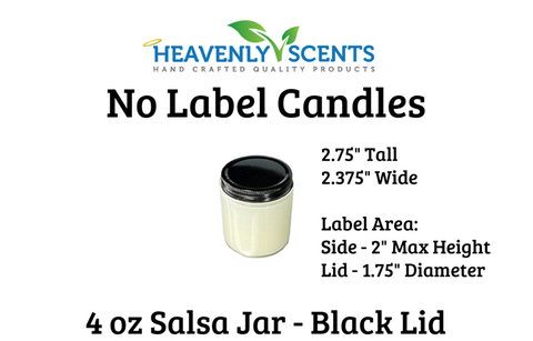 4 oz Salsa Jar Soy Candles - Black Lid - Single
