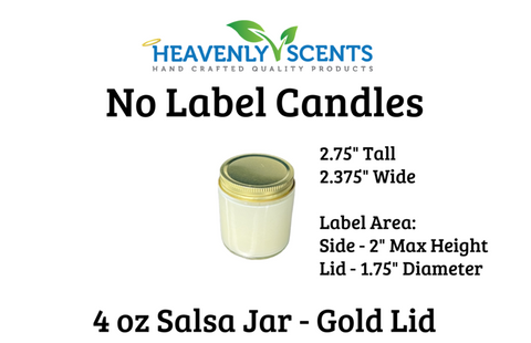 4 oz Salsa Jar Soy Candles - Gold Lid - Single