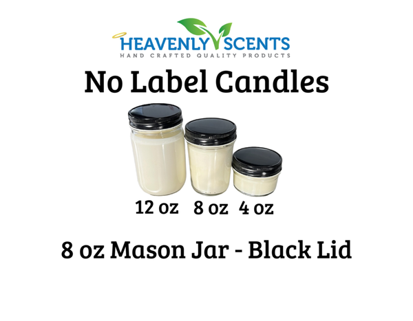 8 oz Mason Jar Soy Candles - Black Lids - Single