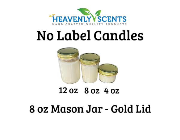 8 oz Mason Jar Soy Candles - Gold Lids - Single