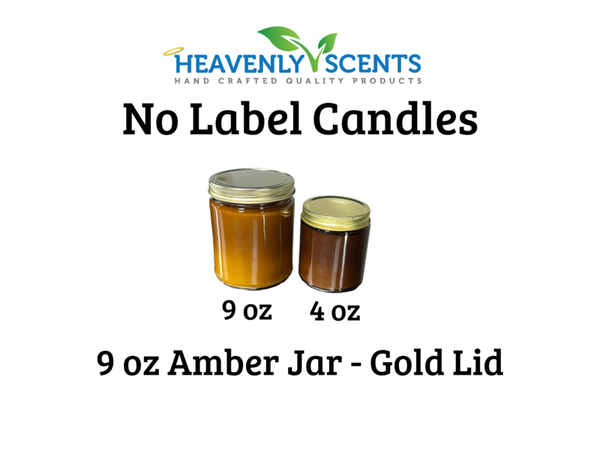 9 oz Amber Jar Soy Candles - Gold Lid - Single