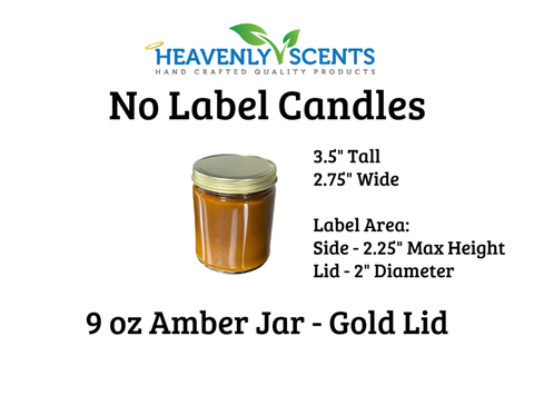 9 oz Amber Jar Soy Candles - Gold Lid - Single