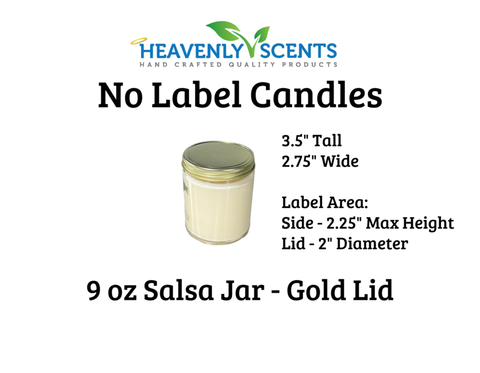 9 oz Salsa Jar Soy Candles - Gold Lid - Single