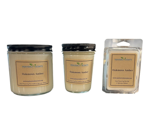 Oakmoss Amber Soy Candle Heavenly Scents