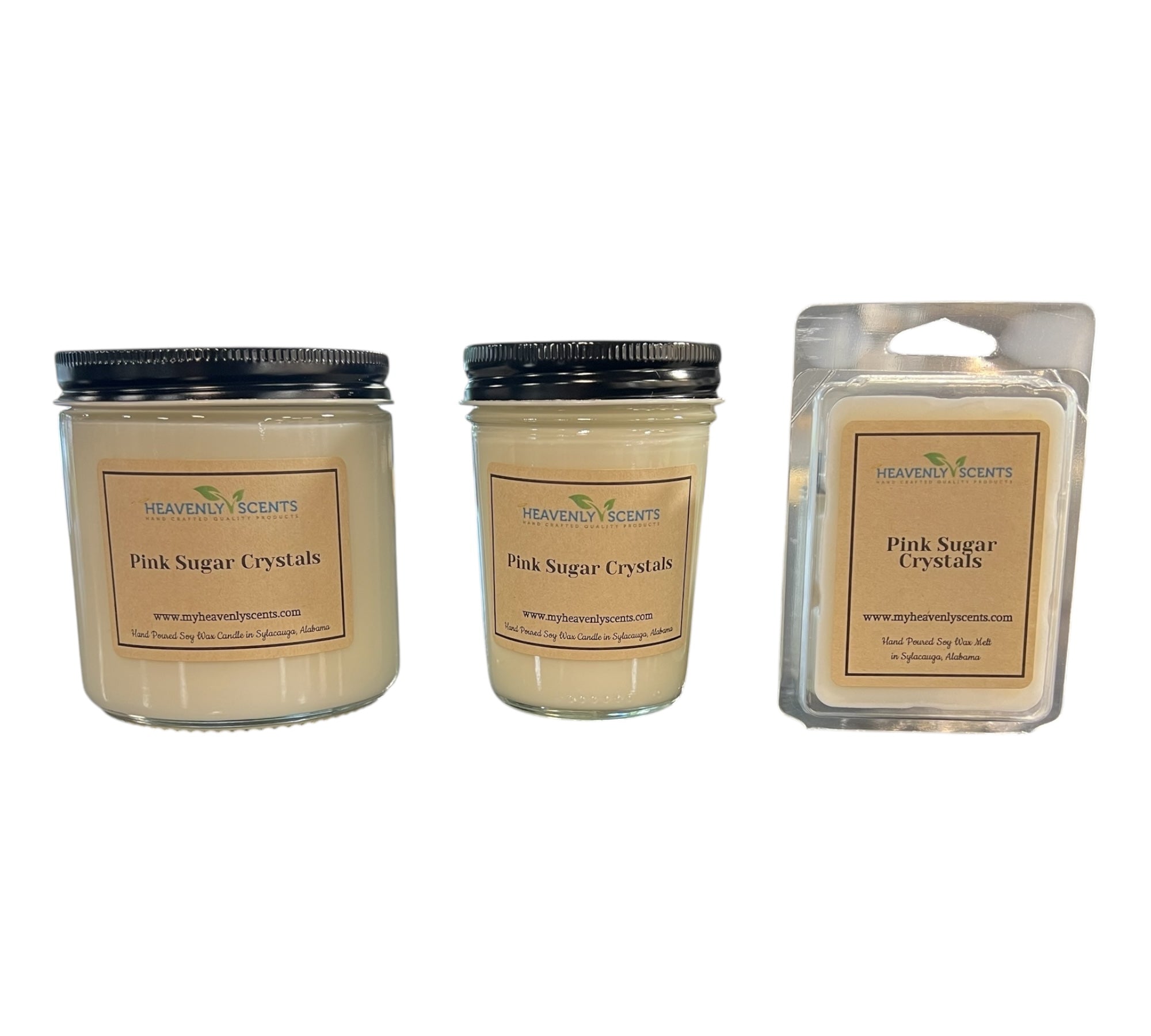 Pink Sugar Crystals Soy Candle Heavenly Scents