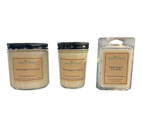 Pink Sugar Crystals Soy Candle Heavenly Scents