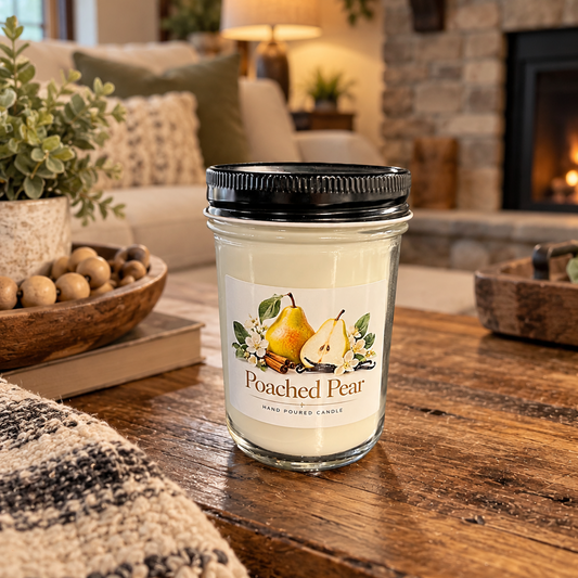 poached pear candle