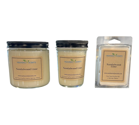 Sandalwood Lime Soy Candle Heavenly Scents