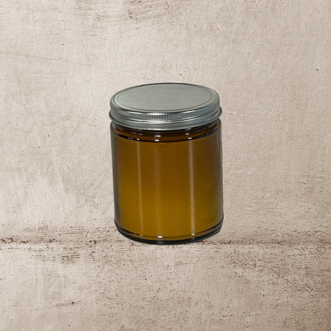 9 oz Amber Jar Soy Candles - Silver Lid - 12 Pack