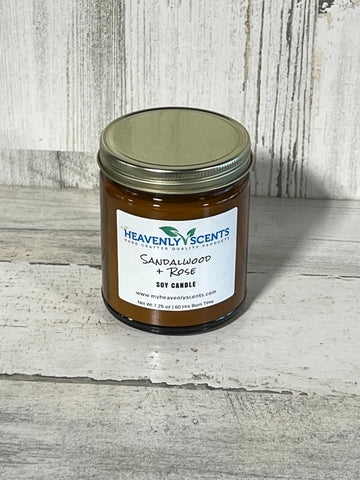 Sandalwood Rose Soy Wax Candle from Heavenly Scents