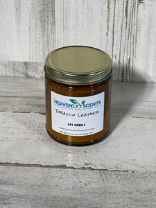 Tobacco Leather Soy Wax Candle from Heavenly Scents